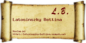 Latosinszky Bettina névjegykártya
