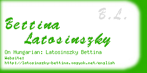 bettina latosinszky business card